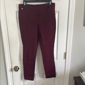 White House Black Market Deep Red Ankle Pants